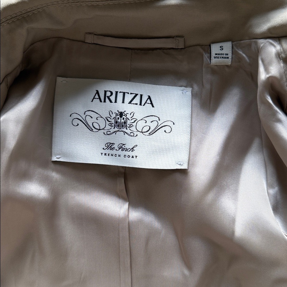 Aritzia Tan Double-Breasted Trench Coat - Picture 5 of 6